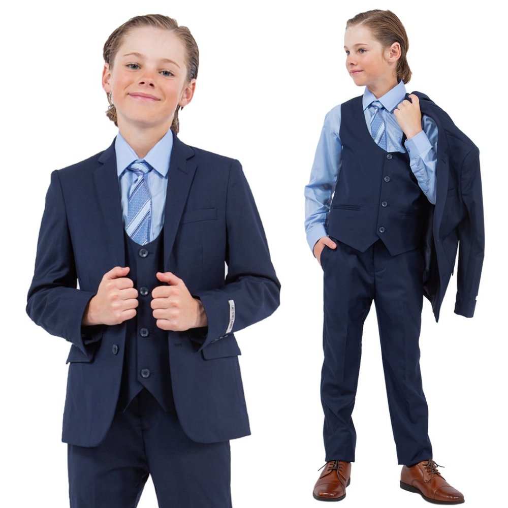 EXCLUSIVE Stacy Adams 5pc Boys Suit Slim-Fit, Navy